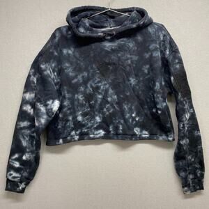Wasted Paris Hoodie Womens Medium Black Tie Dye Cropped